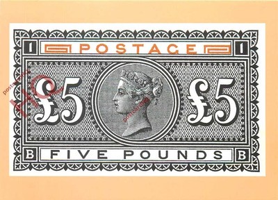Ansichtskarte - NATIONALES POSTMUSEUM, 5 PFUND KÖNIGIN VICTORIA HOHER WERT
