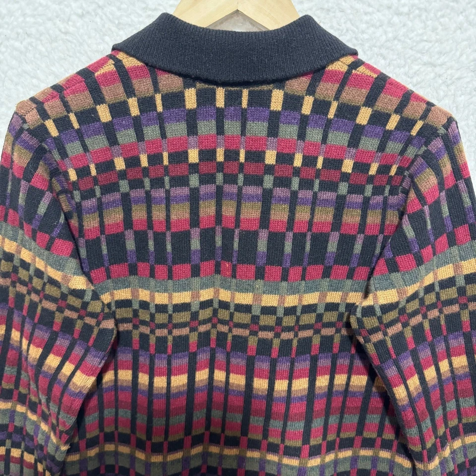 Talbots женщин Sz M кардиган многоцветный геометрический сделано в Италии шерстяная смесь - Изображение 4 из 4