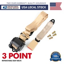 Beige Car Seat Belt 3point Safety Travel Adjustable Retractable Auto Universal Beige Car Seat Belt 3point Safety Travel Adjustable Retractable Auto Universal