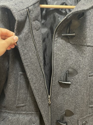 New York Womens Coat Toogle Buttons Full Zip Jacket Blended Wool Gray Size L - Picture 4 of 12