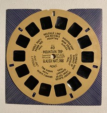 MOUNTAIN TRIP, GLACIER NAT'L PARK ViewMaster Reel 49 - Tan/BuffHand-lettered