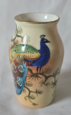 CHARMING LOcKE WORCESTER SMALL PEACOCK DESIGN VASE
