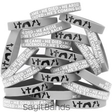 20 He Came Died Arose Ascended He's Coming Back Witness Silicone Bracelets
