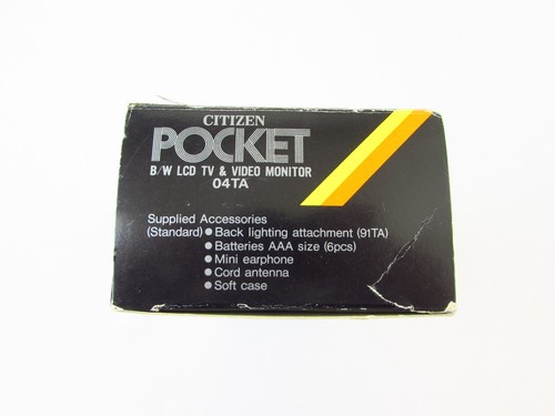 Vintage Citizen 04TA Pocket B/W LCD TV As-New with Original inserts/Packaging - Afbeelding 8 van 10
