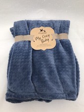 Adirondack My Cozy Baby Blanket Dark Blue Squares Security Lovey Boys Girls NEW