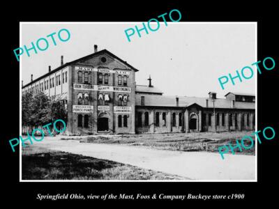 OLD LARGE HISTORIC PHOTO OF SPRINGFIELD OHIO THE FOOS & BUCKEYE STORE c1900