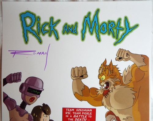 NYCC 2018 Rick and Morty Lithograph Cover of # 37 SIGNED by DAVE ROMAN - Picture 2 of 3