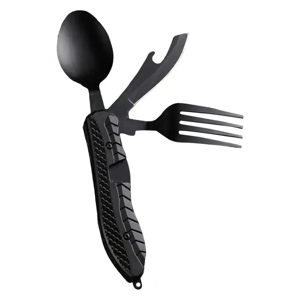 12-in-1 Multitool Knife with Spoon Fork Bottle Opener for Camping Survival