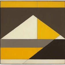 Medium Abstract Painting 2x2 ft. Post-Modernism Geometric Demrin OOAK NEW