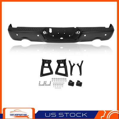 Black Rear Step Bumper for 2009-2018 Dodge Ram 1500 w/ Park Assist Sensors