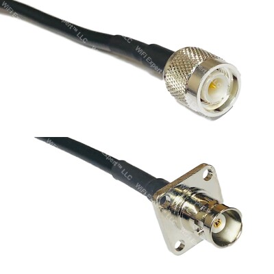 RFC195 TNC MALE to BNC Flange Female Coax RF Cable USA-Ship Lot