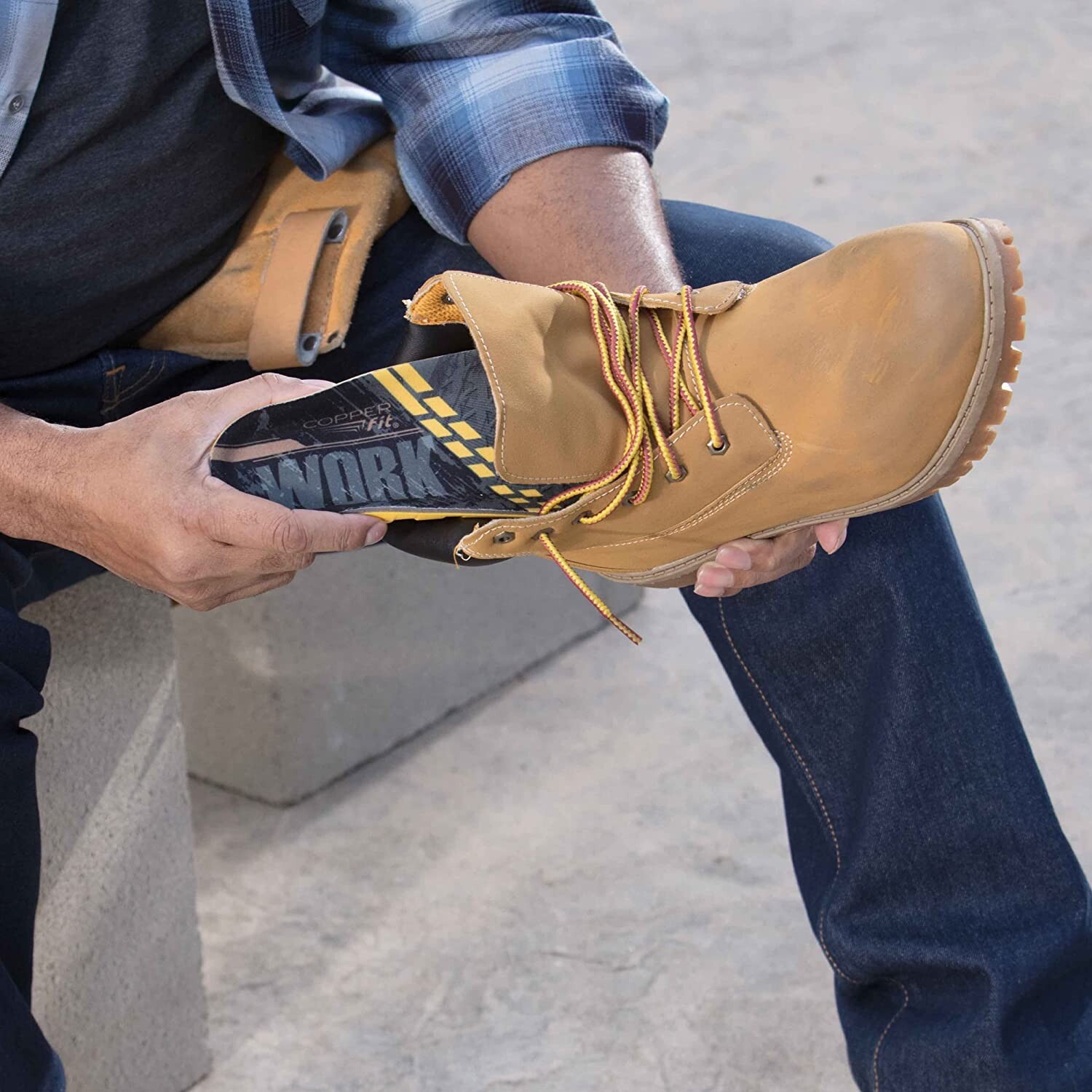 Copper Fit Men's Work Gear Heavy Duty Insoles for Standing All Day eBay