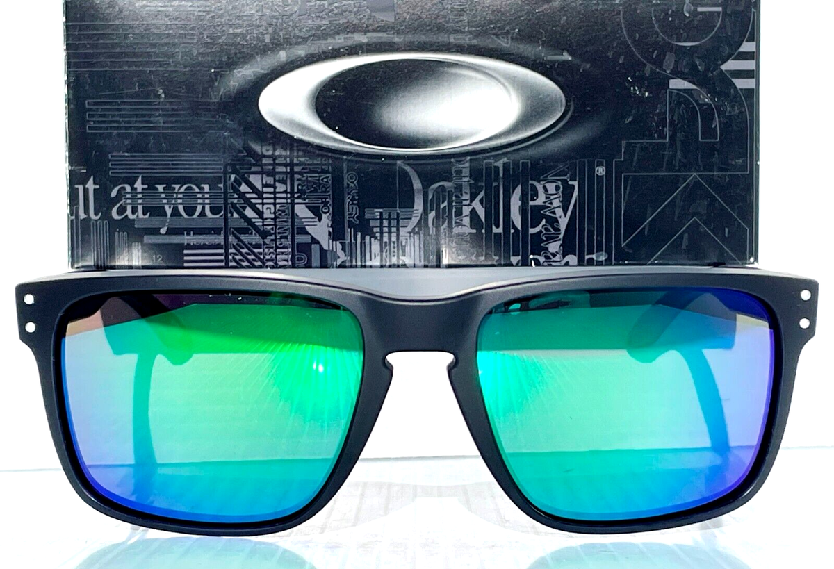 NEW Oakley HOLBROOK XL Matte Black POLARIZED Galaxy Jade Mirror