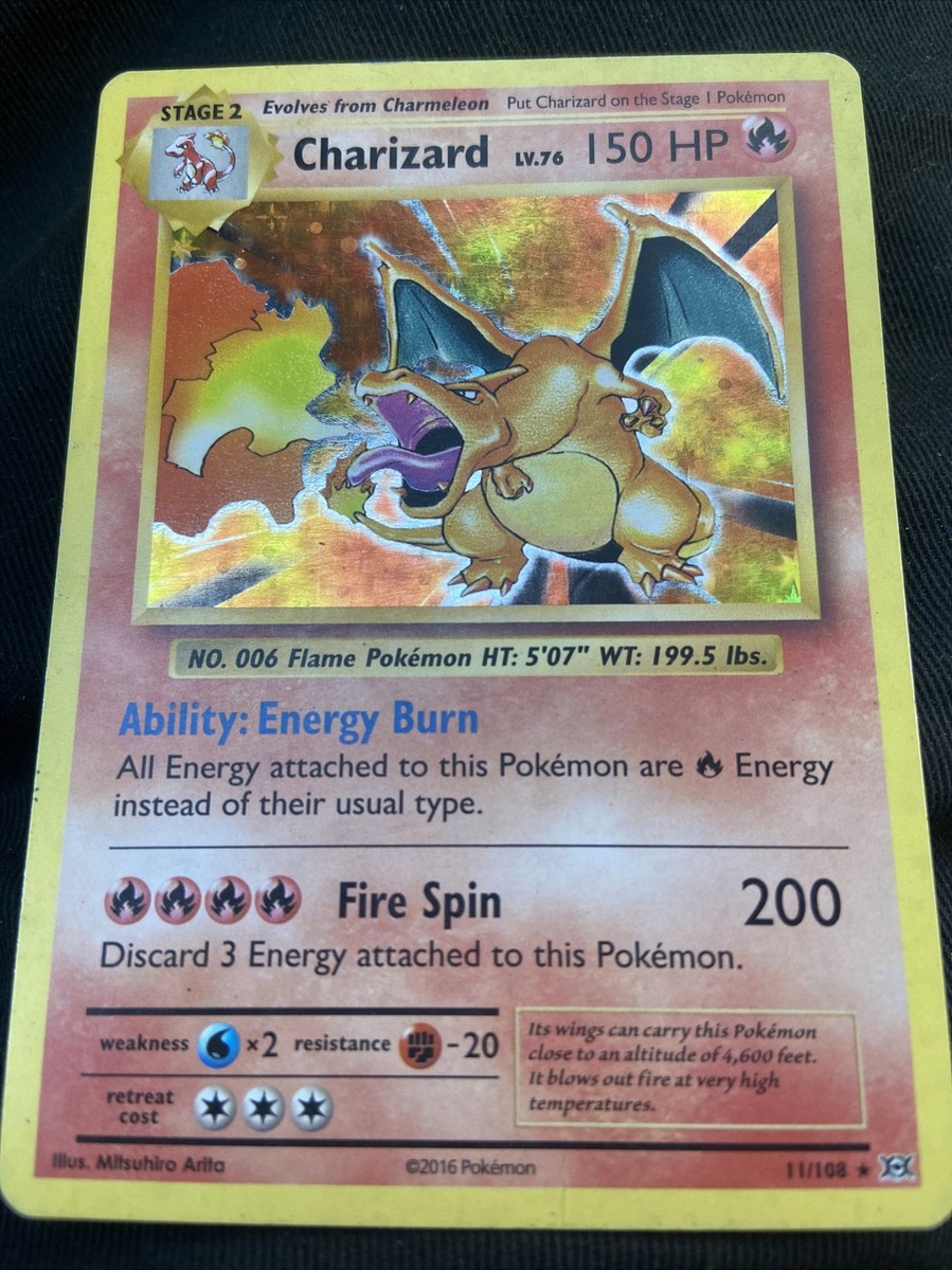 Pokemon Charizard XY Evolutions 2016 Holo Rare Card 11/108 Must Have !!