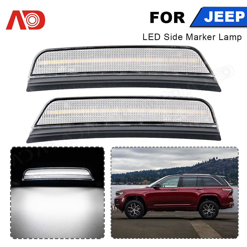 トップス BODHI SUPER LIGHT MOCK 2024AW 2xClear white LED Side Marker Light For 2021-2024 Jeep Grand