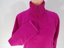 Reebok 1/4 Zip Jacket Womens Medium L/S Hot Pink Fleece Exercise 2 Pockets EUC