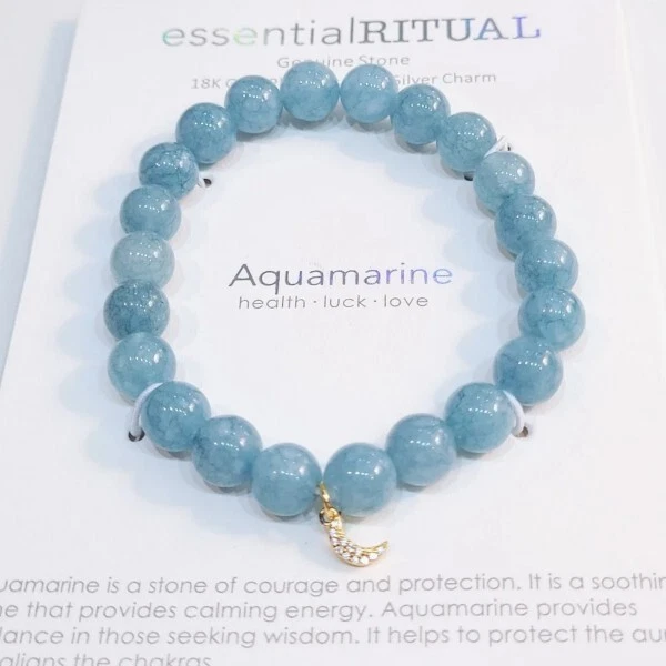 Aquamarine Bracelet for Reiki Healing and Crystal Healing Stones Bracelet  Certificate Women & Men