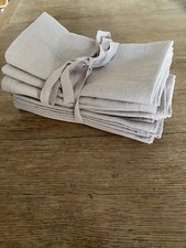 Hand-made Pure Linen Single Napkin in Stone