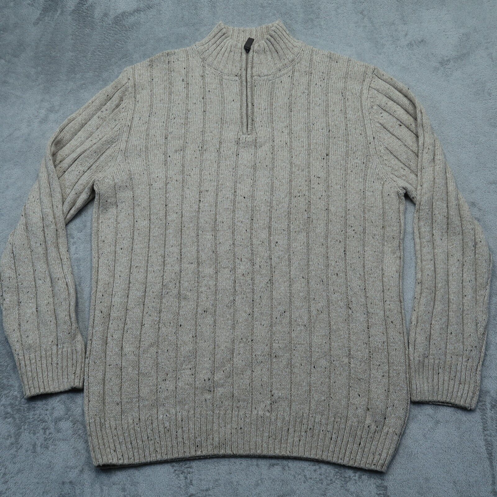 Outdoor Life Sweater Men's XXL 2XL Beige Knit 1/4… - image 1