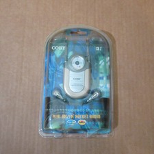 Vtg NOS Coby Dynamic Bass Boost Gold CX-7 AM/FM Radio Mini Pocket Radio Earbuds