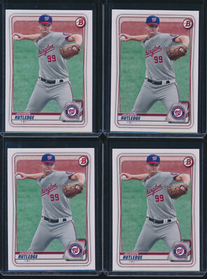 Josh Rutledge Rookie Card Lot of (4) JACKSON RUTLEDGE 2020 Bowman Draft Paper Nationals Rookie ...