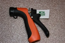 Heavy Duty Metal Garden Hose Nozzle Industrial Rubber Coated Blue or Orange 