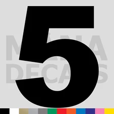 Number Five 5 Vinyl Die Cut Decal Sticker - Bold