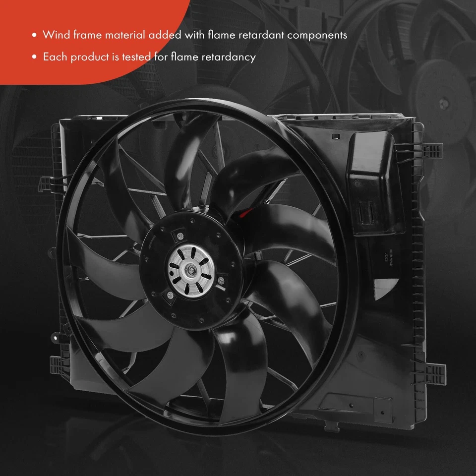 Conjunto de ventilador de refrigeración del radiador para Mercedes-Benz C63 AMG E63 AMG E400 SL450 SLS AMG Foto 3 de 4