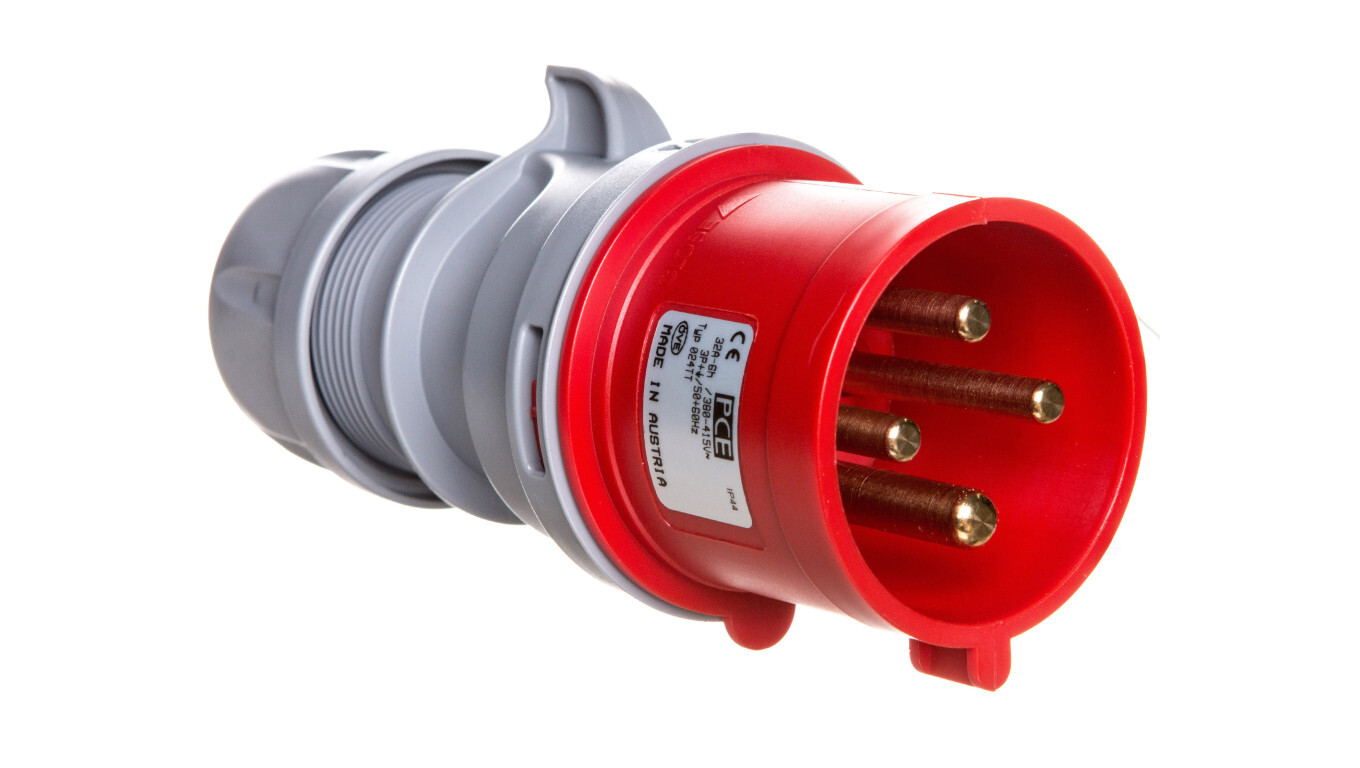 Portable plug 32A 4P 400V red IP44 TURBO SHARK 024-6TT /T2UK