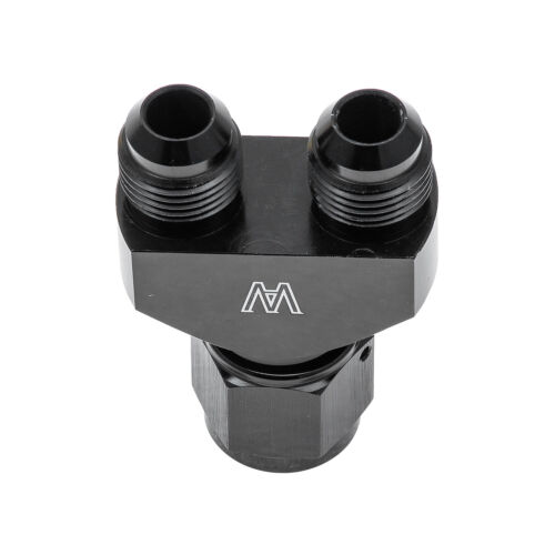 Y Block Adapter Fitting -10AN Female To Parallel Exit Dual -8 AN Male Aluminum - Picture 4 of 5