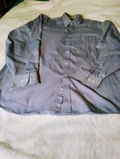 Geoffrey Beene Men's Blue Dress Shirt Size L 16.5 34/35 Button Down