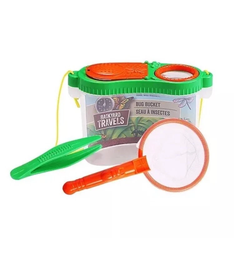 3pc Educational Kids Back Yard Bug Catching Kit Catch & Store W/ Tweezers