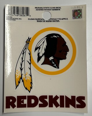 Washington Commanders Static Cling Decal - 3”x4”- Washington Redskins Sticker