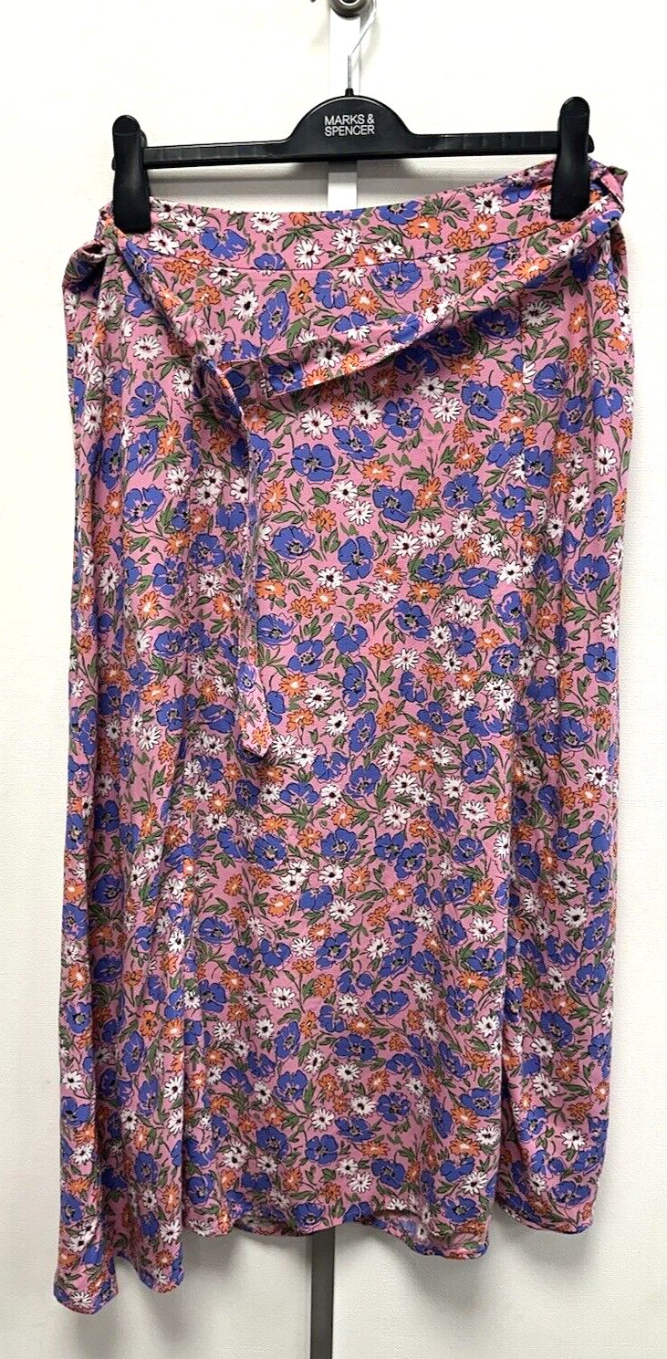 NEW! Nobody's Child UK16 Eu44 US12 pink floral belted unlined Aurelia skirt