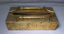 Hollywood Regency Gold Metal Faux Bamboo Kleenex/Tissue Box Cover