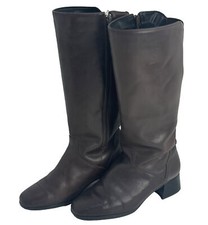 Regence Canada Snow RidingBoots Winter Tall Womens Size 9 B Brown Leather Zip Up
