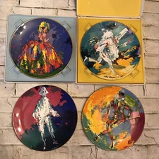 1970's Royal Doulton LeRoy Neiman Hand Painted Signed Set of 4 Collectors Plates