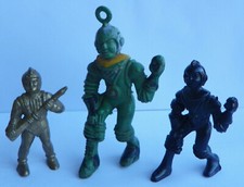 3 Vintage Plastic Spacemen Toy Figures Lot ajax archer spaceman space ranger