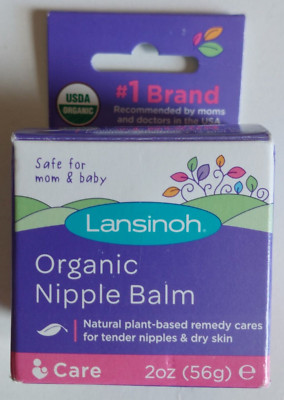 Lansinoh Organic Nipple Balm for Breastfeeding and Dry Skin, 2 oz Jar