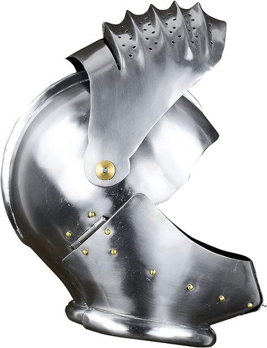 Medieval Maximillian Helmet 18 G Steel SCA LARP Combat Armor Helmet For Cosplay - Picture 4 of 4