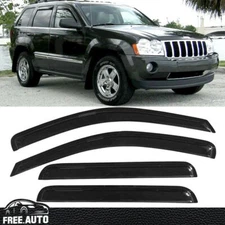 For 05-10 Jeep Grand Cherokee Window Visor Rain Deflector Guard Set 4PCS Acrylic
