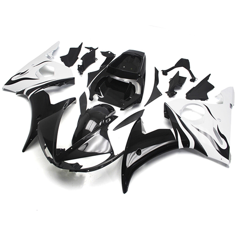 Yamaha YZF600 R6 2003-2004 White Black ABS Fairings Bodywork