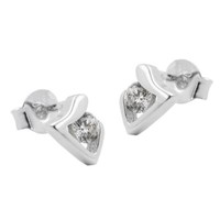 Ohrstecker Ohrringe Ohrschmuck Dreieck Mit Zirkonia Weiß 925 Silber Damen