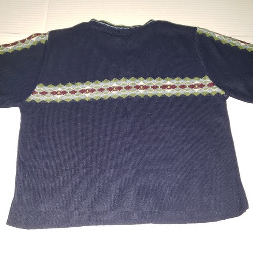 Boys The Original Arizona Jean Company V Neck Knit Sweater Small Blue Diamond - Picture 3 of 5