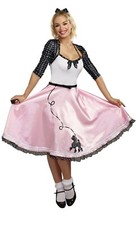 1950s Retro Poodle Skirt Rock Around The Clock Adult Costume Size Small