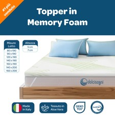 Topper Memory Foam Correttore Materasso da Matrimoniale a Singolo - Aloe Vera