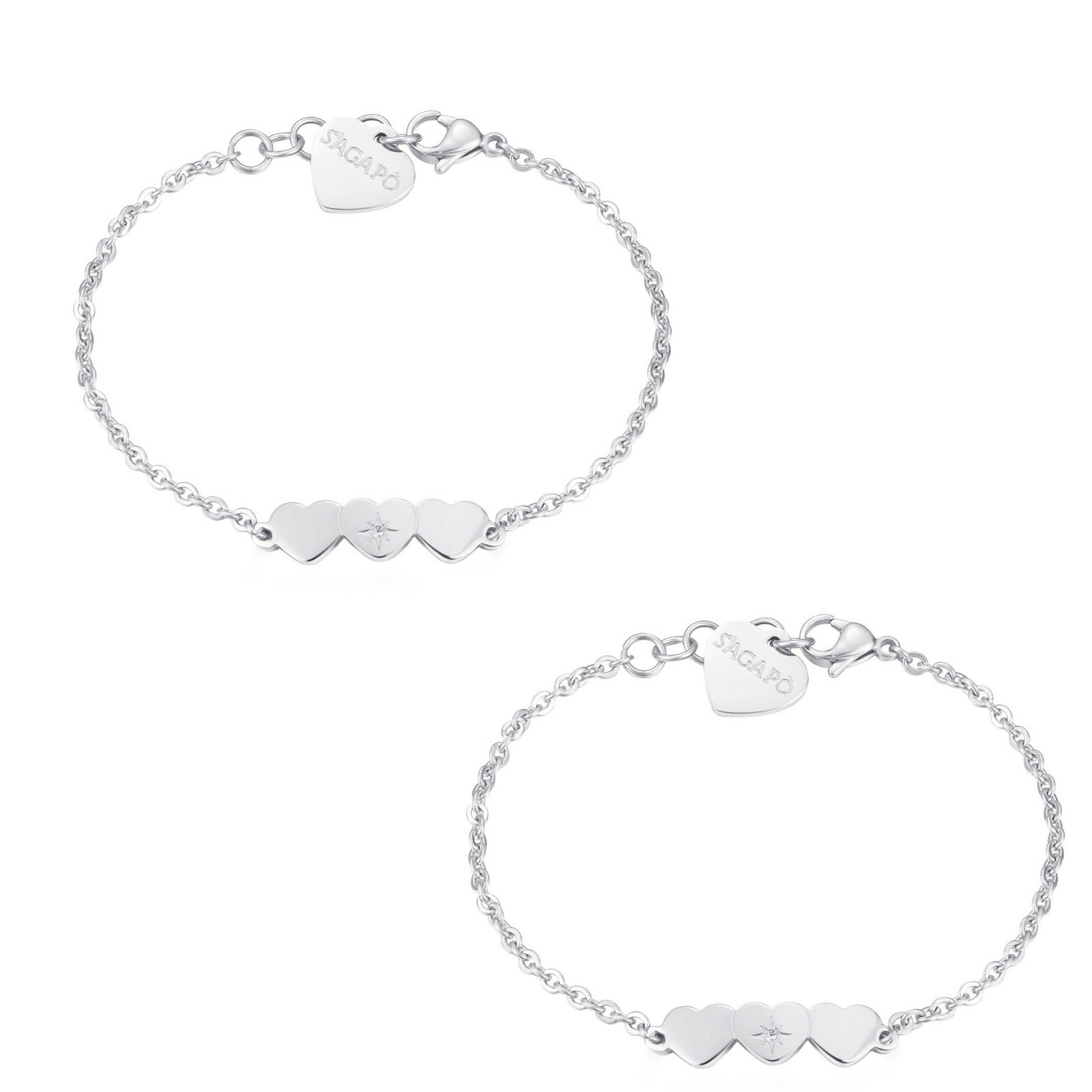 SAGAPO Bracciali donna acciaio cuore love S'agapo SRI13