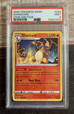 2020 Pokemon Charizard #25 - SWSH Vivid Voltage PSA 9 - Rare 2020 Pokemon Charizard #25 - SWSH Vivid Voltage PSA 9 - Rare
