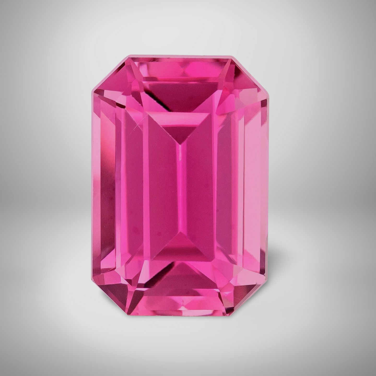 Vivid Pink Tourmaline Emerald Cut Loose Gemstone 6x4mm 0.62ct