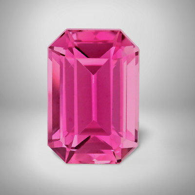 Pink Tourmaline Emerald Cut Gemstone 0.62 Cts - 6x4 mm Vivid Loose Gem